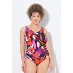 Damski Strój kąpielowy marszczenie miękkie miseczki dekolt w serek. Czerwone stroje kąpielowe damskie Ulla Popken, plus size, bez wzorów, z elastanu. Za 239.99 zł.