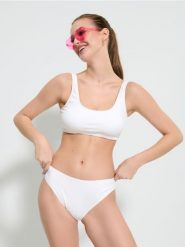 Dół od bikini - kremowy. Białe stroje kąpielowe damskie Sinsay, l, bez wzorów. W wyprzedaży za 11.99 zł.