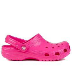 Klapki damskie do chodzenia Crocs CLASSIC NEON HL. Czerwone klapki damskie Crocs, bez wzorów, sportowe, bez obcasa, bez zapięcia. W wyprzedaży za 169.00 zł.