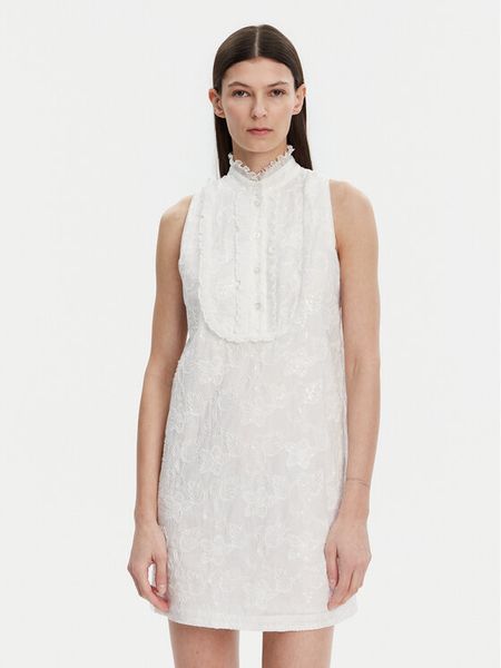 Liu Jo Sukienka letnia WA5404 T4281 Biały Regular Fit. Białe sukienki damskie Liu Jo, na lato, bez wzorów, z bawełny, bez kołnierzyka, bez ramiączek. Za 639.99 zł.