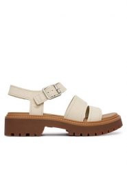 Timberland Sandały Stone Street TB0A2EJMEN71 Beżowy. Brązowe sandały damskie Timberland, bez wzorów, z nubiku, bez obcasa, na płaskiej podeszwie, bez zapięcia. Za 499.99 zł.