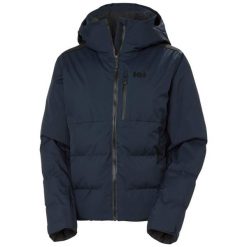 Kurtka puchowa damska Helly Hansen Jell Race. Niebieskie kurtki sportowe damskie Helly Hansen, na zimę, bez wzorów, z puchu, bez ramiączek, z kapturem, narciarskie. W wyprzedaży za 1,113.00 zł.
