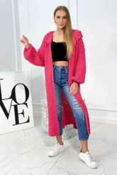 Sweter z dodatkiem moheru w stójkę fuksja. Czerwone swetry nierozpinane damskie KESI, l, bez wzorów, z moheru, eleganckie, bez kołnierzyka, plus size, bez ramiączek. Za 278.10 zł.