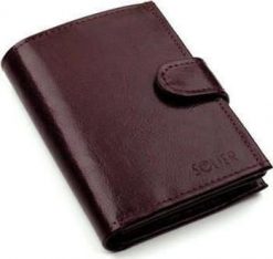 Solier Accessories Portfel męski na zatrzask SOLIER SW01 bordowy. Czerwone portfele męskie Solier Accessories, bez wzorów. Za 84.99 zł.