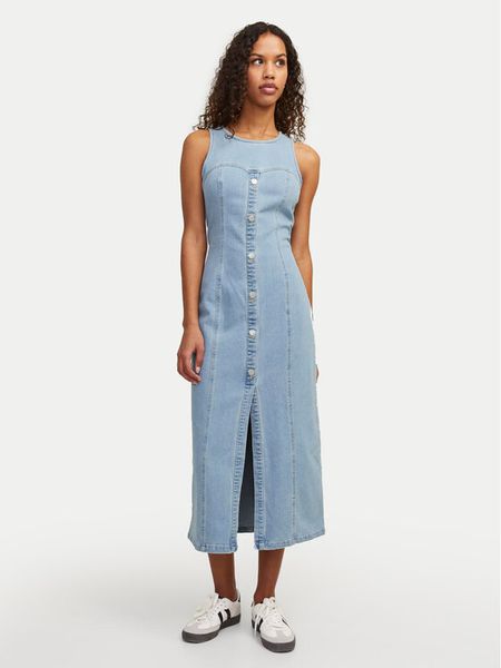 JJXX Sukienka jeansowa Tinga 12268941 Niebieski Slim Fit. Niebieskie sukienki damskie JJXX, xxs, bez wzorów, z bawełny, bez kołnierzyka, bez ramiączek. Za 129.99 zł.