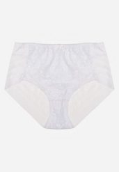 Białe Siateczkowe Majtki Figi High Waist z Koronkowymi Zdobieniami Heylih. Białe majtki damskie Renee, z koronki. Za 19.99 zł.