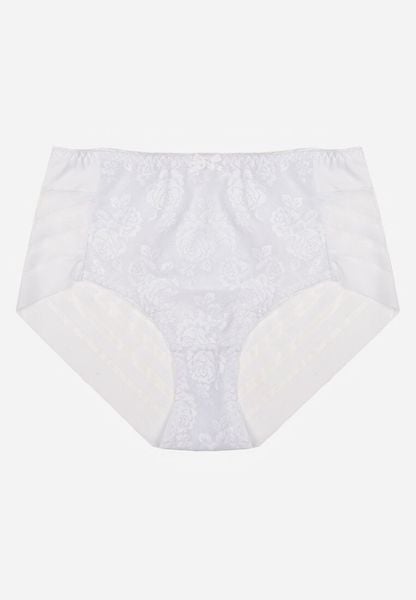 Białe Siateczkowe Majtki Figi High Waist z Koronkowymi Zdobieniami Heylih. Białe majtki damskie Renee, z koronki. Za 19.99 zł.