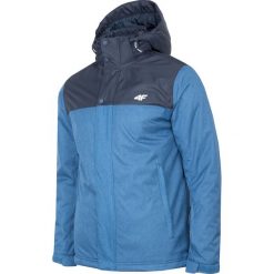 Kurtka narciarska męska KUMN351R - niebieski melanż. Niebieskie kurtki sportowe męskie 4F, m, bez wzorów, z kapturem, narciarskie. W wyprzedaży za 249.99 zł.