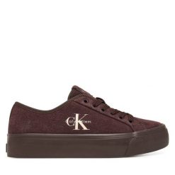 Tenisówki Calvin Klein. Czerwone trampki i tenisówki damskie Calvin Klein, bez wzorów, bez zapięcia. Za 409.99 zł.