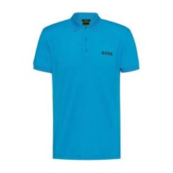 Koszulka Polo męska BOSS Paule Turquoise/Aqua slim fit turkusowa (50512789-442). Niebieskie koszulki sportowe męskie Boss, m, bez wzorów, bez ramiączek. Za 309.00 zł.