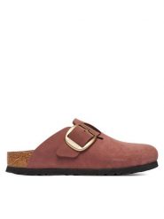 Birkenstock Klapki Boston Big Buckle Tonal 1033010 Różowy. Czerwone klapki damskie Birkenstock, bez wzorów, z nubiku, bez obcasa, bez zapięcia. Za 662.99 zł.