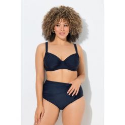 Damskie Bikini z fiszbinami marszczenie regulowane ramiączka. Niebieskie stroje kąpielowe damskie Ulla Popken, plus size, bez wzorów, z elastanu. W wyprzedaży za 111.99 zł.