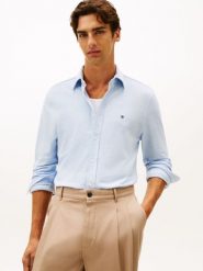 Tommy Hilfiger koszula casual Mężczyźni Regular Fit Bawełna niebieski, L. Niebieskie koszule męskie Tommy Hilfiger, l, bez wzorów, z bawełny, biznesowe, bez kołnierzyka, bez ramiączek. Za 229.95 zł.