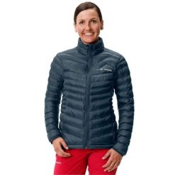 Kurtka puchowa damska VAUDE Batura. Niebieskie kurtki sportowe damskie Vaude, na zimę, s, bez wzorów, z hardshellu, bez ramiączek, bez kaptura, narciarskie. Za 898.95 zł.