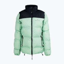 Kurtka ocieplana damska BERGSON Snowy Wolf Micro-Therm. Zielone kurtki sportowe damskie Bergson, bez wzorów, z puchu, bez ramiączek, bez kaptura, trekkingowe. Za 379.99 zł.
