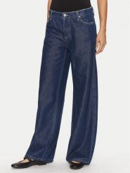 Please Jeansy P2O2CQZNRM Niebieski Wide Leg. Niebieskie jeansy damskie Please, bez wzorów, z bawełny. Za 229.99 zł.