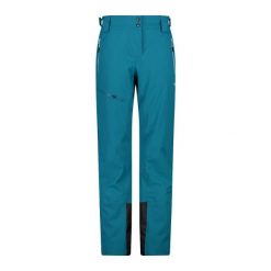 Spodnie damskie narciarskie CMP 34W2046. Zielone spodnie materiałowe damskie CMP, na zimę, bez wzorów, sportowe. Za 639.99 zł.