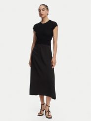 BOSS Sukienka koktajlowa C_Ficella 50559806 Czarny A-Line Fit. Czarne sukienki damskie Boss, xs, bez wzorów, z wiskozy, wizytowe, bez kołnierzyka, bez ramiączek. Za 999.99 zł.