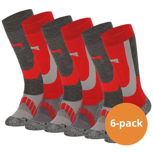 Skarpety narciarskie Xtreme, 6 par, Multi Czerwony. Czerwone skarpetki damskie XTREME SOCKSWEAR, bez wzorów. Za 499.99 zł.