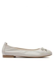 Caprice Baleriny 9-22108-42 Écru. Białe balerinki damskie Caprice, bez wzorów, ze skóry, bez obcasa, bez zapięcia. Za 226.99 zł.