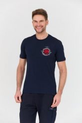 AERONAUTICA MILITARE Granatowy t-shirt M.C. Niebieskie t-shirty męskie Aeronautica Militare, l, bez wzorów, bez kołnierzyka, bez ramiączek. W wyprzedaży za 169.99 zł.