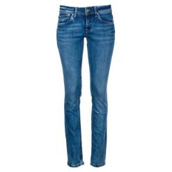 Pepe Jeans jeansy damskie Saturn 25/34, niebieskie. Niebieskie jeansy damskie Pepe Jeans, bez wzorów, z jeansu. W wyprzedaży za 203.00 zł.