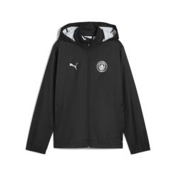 Młodzieżowa kurtka treningowa Manchester City All-Weather PUMA. Czarna kurtki męskie Puma, l, bez wzorów, bez ramiączek, bez kaptura, do biegania. Za 349.00 zł.