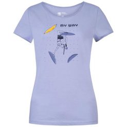 Koszulka damska Rafiki Jay. Niebieskie bluzki damskie RAFIKI, bez wzorów, sportowe, bez kołnierzyka, bez ramiączek. Za 189.45 zł.