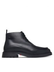 Tommy Hilfiger Trzewiki Corporate Casual Lth Moc Chukka FM0FM05987 Czarny. Czarne botki męskie Tommy Hilfiger, bez wzorów, ze skóry, casualowe, bez obcasa, bez zapięcia. Za 749.99 zł.