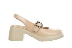 Sandały Wonders E-7111 Palo 138032, Beżowy, Skóra lakierowana - 37. Brązowe sandały damskie Wonders, bez wzorów, z lakierowanej skóry, bez obcasa, na obcasie, bez zapięcia. W wyprzedaży za 404.10 zł.