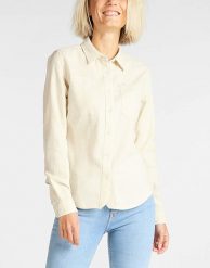LEE 2 POCKET WORK SHIRT DAMSKA KOSZULA ECRU L45UIKNQ 112110588. Koszule damskie Lee, l, bez wzorów, bez kołnierzyka, bez ramiączek. Za 129.99 zł.