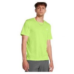 Koszulka fitness męska Under Armour t-shirt sportowy z krótkim rękawem. Zielone koszulki sportowe męskie Under Armour, l, bez wzorów, bez ramiączek, na fitness i siłownię. Za 99.99 zł.