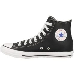 Trampki Converse Chuck Taylor HI Leather, Dla obu płci. Czarne trampki i tenisówki damskie Converse, bez wzorów, ze skóry, bez zapięcia. Za 490.00 zł.