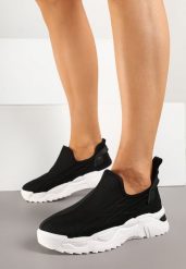 Czarne Wsuwane Buty Sportowe Sneakersy z Siateczki z Tłoczeniami Nusellia. Czarne obuwie sportowe damskie Born2be, bez wzorów, z jeansu, bez zapięcia. Za 59.99 zł.