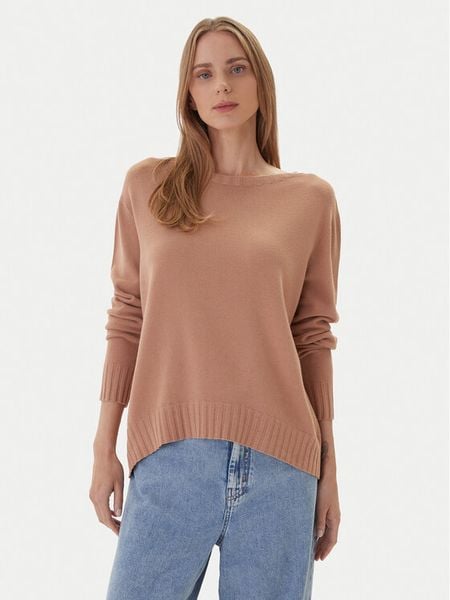 Kontatto Sweter 3M0808C Beżowy Relaxed Fit. Brązowe swetry nierozpinane damskie Kontatto, m, bez wzorów, z syntetyku, bez kołnierzyka, bez ramiączek. Za 259.99 zł.