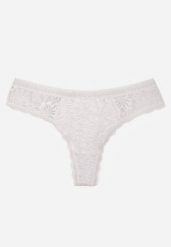 Jasnoszare Majtki Stringi Ozdobione Koronką z Bawełną Meniliphis. Szare majtki damskie Renee, z bawełny. Za 6.99 zł.