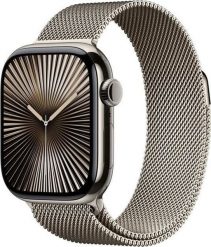Smartwatch Apple Watch 10 GPS + Cellular 42mm Natural Titanium Milanese Loop Szary (MWXF3ET/A). Szare zegarki smartwatch Apple, bez wzorów. Za 4,234.39 zł.