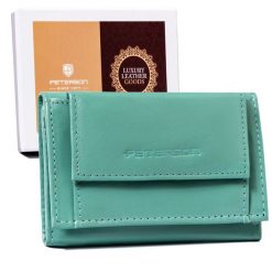 Portfel skórzany Peterson PTN RD-AL5617-MCL j. niebieski. Niebieskie portfele damskie Peterson, ze skóry. Za 51.99 zł.