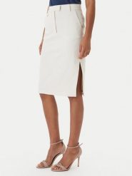 Fracomina Spódnica midi FR26SG2012W42901 Écru Regular Fit. Białe spódnice damskie Fracomina, bez wzorów, z syntetyku, midi. Za 409.99 zł.