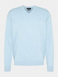 Bugatti Sweter 7300 95510 Błękitny Regular Fit. Niebieskie swetry męskie Bugatti, m, bez wzorów, z bawełny, bez kołnierzyka, bez ramiączek. Za 319.99 zł.