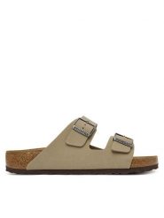 Birkenstock Klapki Arizona 1032830 Khaki. Brązowe klapki męskie Birkenstock, bez wzorów, ze skóry, bez zapięcia. Za 399.99 zł.