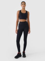 4F Legginsy treningowe z wysokim stanem damskie - czarne S. Czarne legginsy damskie 4F, s, bez wzorów, z dzianiny, z podwyższonym stanem, na fitness i siłownię. Za 119.99 zł.