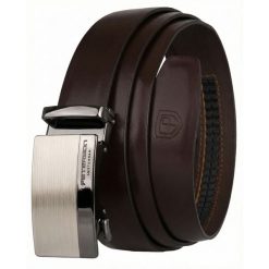 Skórzany pasek męski w ciemnobrązowym kolorze z automatyczną, srebrną klamrą Peterson PTN A012 D.BROWN. Brązowe paski męskie Peterson, ze skóry, eleganckie. Za 89.99 zł.