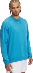 Bluza bez kaptura Under Armour Rival Fleece Crew - ether blue/white. Białe bluzy męskie Under Armour, m, bez wzorów, bez ramiączek, bez kaptura. Za 227.99 zł.