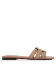 Aldo Klapki Gotosandal 13966707 Brązowy. Brązowe klapki damskie Aldo, bez wzorów, z nubiku, bez obcasa, bez zapięcia. Za 159.99 zł.