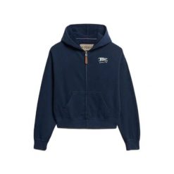 Bluza damska z kapturem Superdry Heritage Hamptons. Niebieskie bluzy damskie Superdry, bez wzorów, bez ramiączek, z kapturem. Za 339.80 zł.
