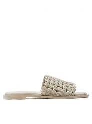 Calvin Klein Klapki Flat Slide Latt HW0HW02143 Beżowy. Brązowe klapki damskie Calvin Klein, bez wzorów, ze skóry, bez obcasa, bez zapięcia. Za 399.99 zł.