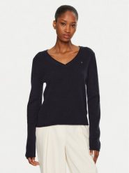 Tommy Hilfiger Sweter WW0WW43505 Granatowy Regular Fit. Niebieskie swetry nierozpinane damskie Tommy Hilfiger, m, bez wzorów, z wełny, bez kołnierzyka, bez ramiączek. Za 519.99 zł.