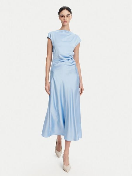 Imperial Sukienka koktajlowa AEAOJBA Błękitny Regular Fit. Niebieskie sukienki damskie Imperial, xl, bez wzorów, z syntetyku, wizytowe, bez kołnierzyka, bez ramiączek. Za 249.99 zł.