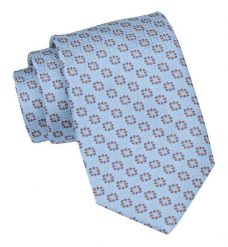 Klasyczny Męski Krawat - ALTIES - Jasnoniebieski w Grochy. Niebieskie krawaty i muchy Alties, bez wzorów, z tkaniny, eleganckie. Za 49.00 zł.